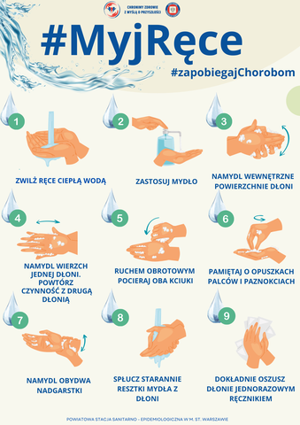 plakat Myj ręce zapobiegaj chorobom